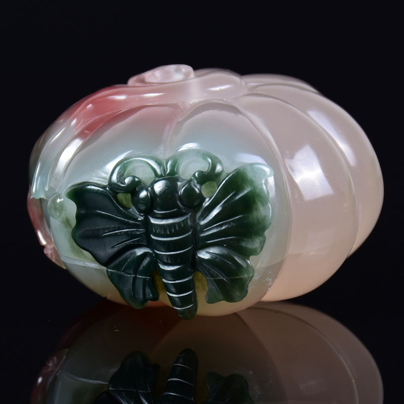 32.23g 紫绿玛瑙 南瓜挂件【省级玉雕大师董学中作品】