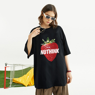 Nuthink欧美潮流小众设计短袖T恤男夏季潮牌ins宽松大码半截袖潮