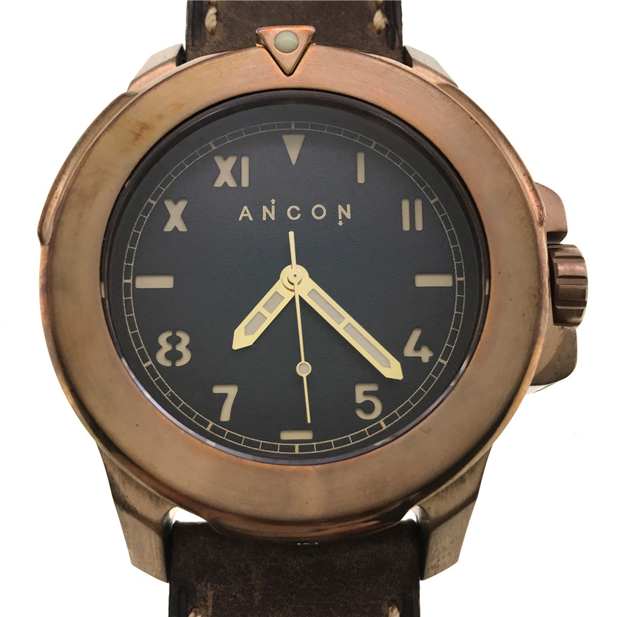 [无保留价][9.9新] ancon经典复古铜自动机械男表 ch006