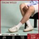 ThomWills冰裂纹德训鞋男款2024新款夏季真皮板鞋百搭小白鞋运动