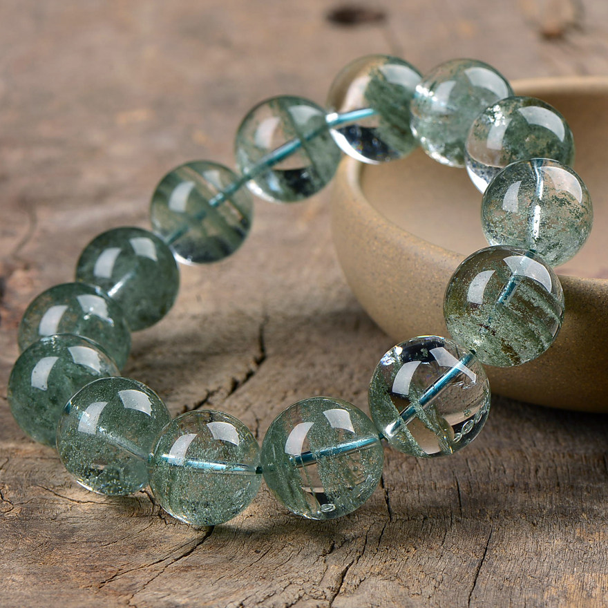 24克 17.8mm 千层山绿幽灵手链手串