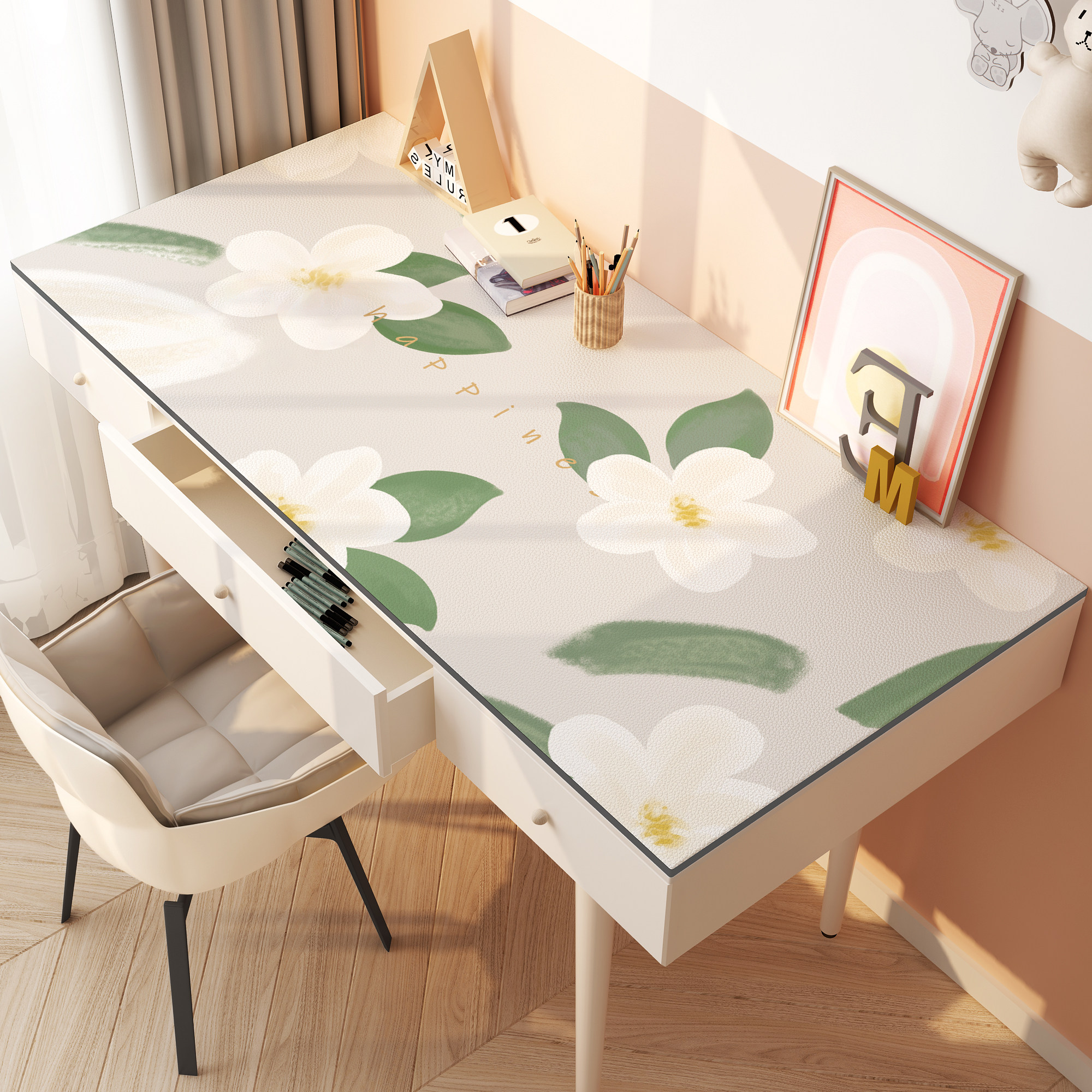 书桌垫防水防油免洗耐脏皮革桌布轻奢高级感宿舍电脑写字台桌垫