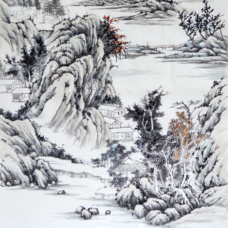 【直供周】苏文《仿古水墨》当代实力画家