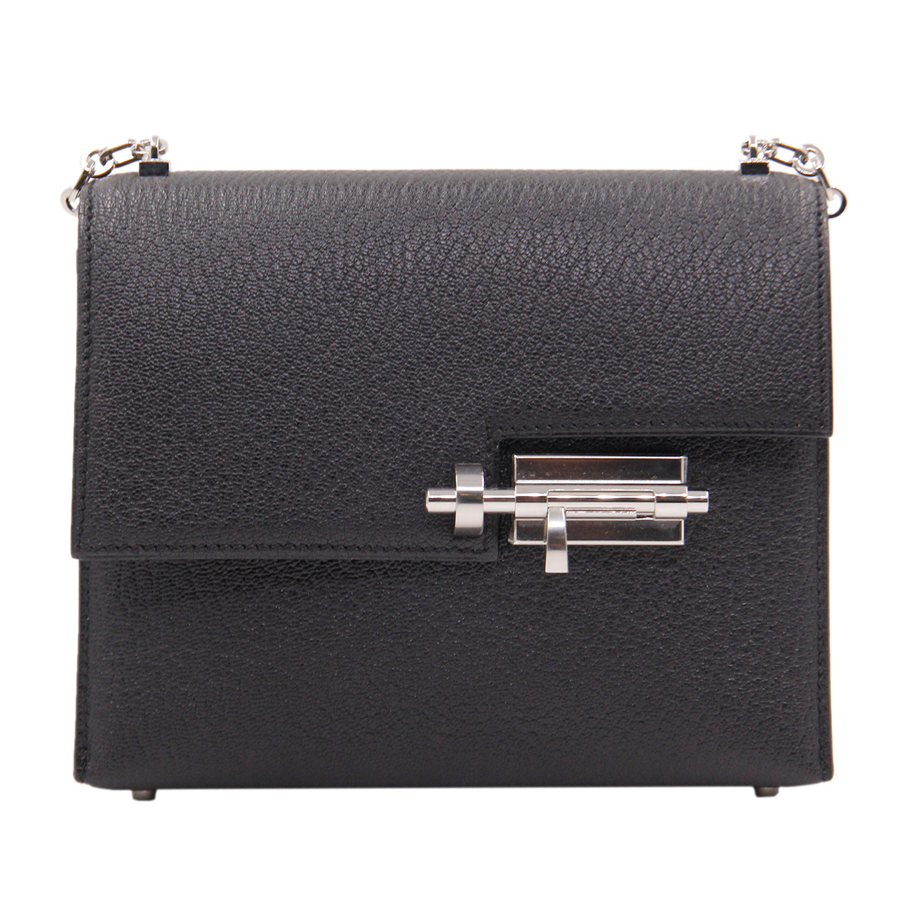 9.9新〕爱马仕mini verrou黑银插销包zj-180106002