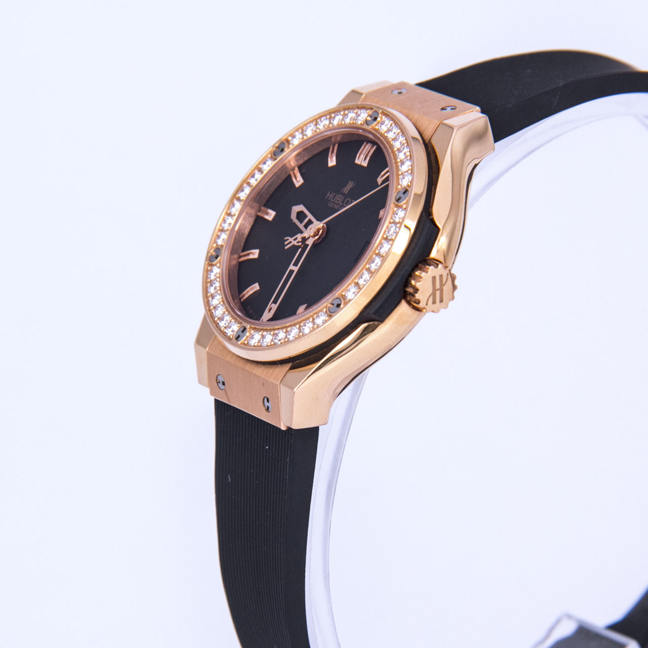 9.5新〕宇舶经典融合系列18k玫瑰金石英女表