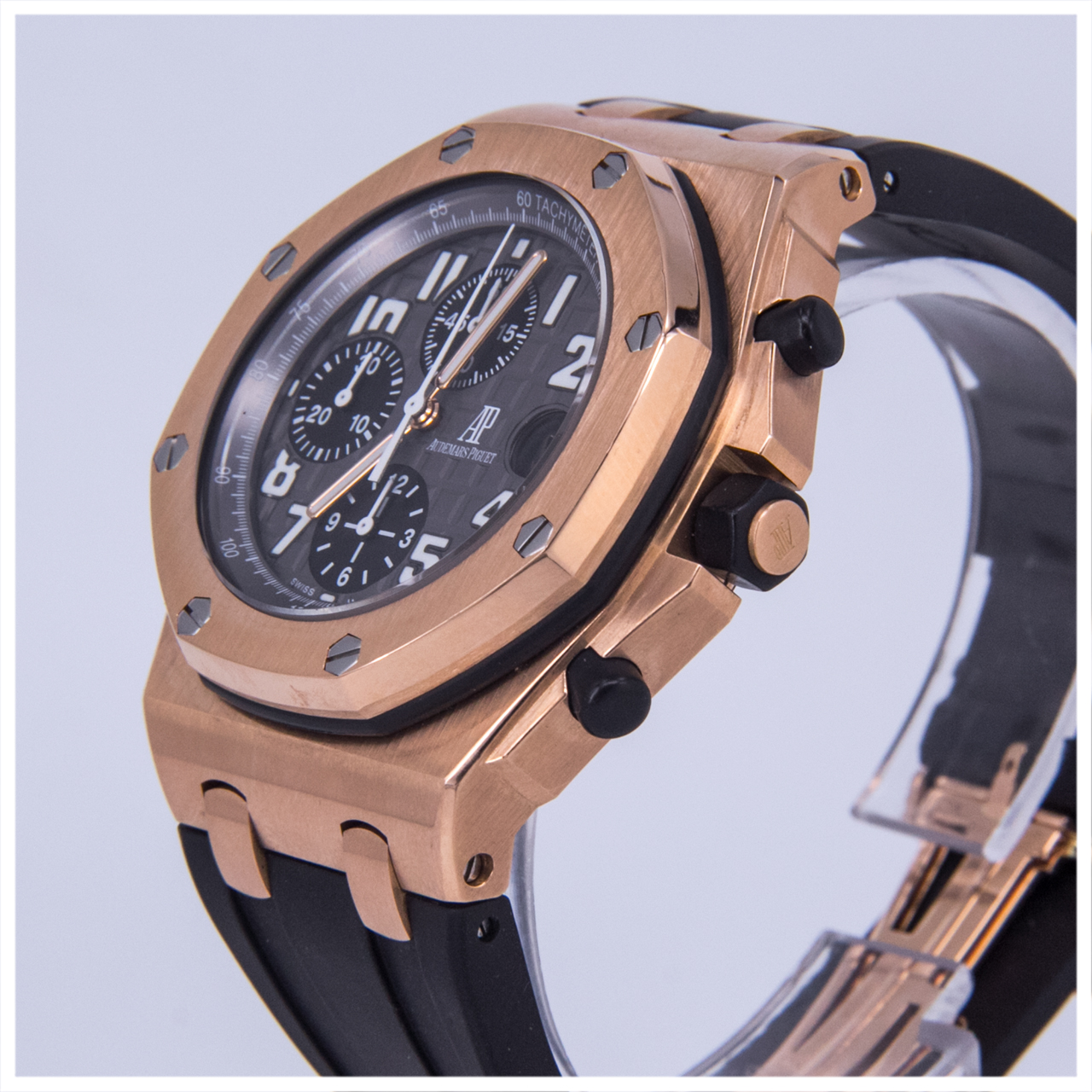 9.5新〕爱彼皇家橡树系列玫瑰金自动机械男表