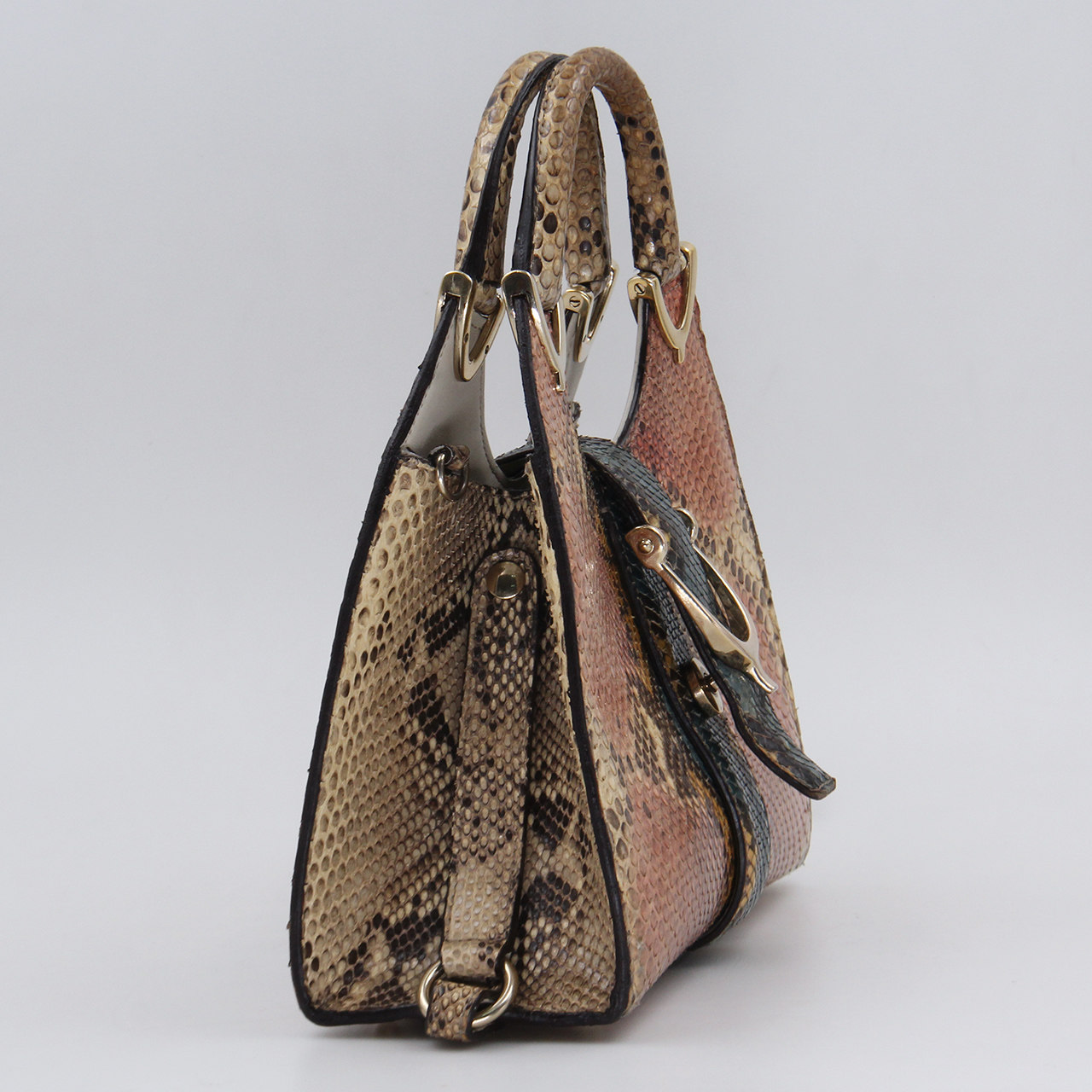 9.5新〕古驰gucci女士蟒蛇皮单肩手提包