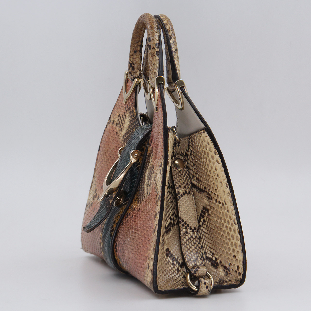 9.5新〕古驰gucci女士蟒蛇皮单肩手提包