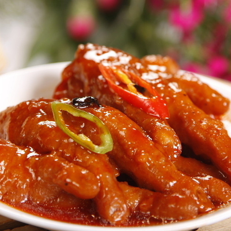 热销蒸凤爪_万正豉汁凤爪1000g卤味大鸡爪酒店速冻半成品熟食港式早茶