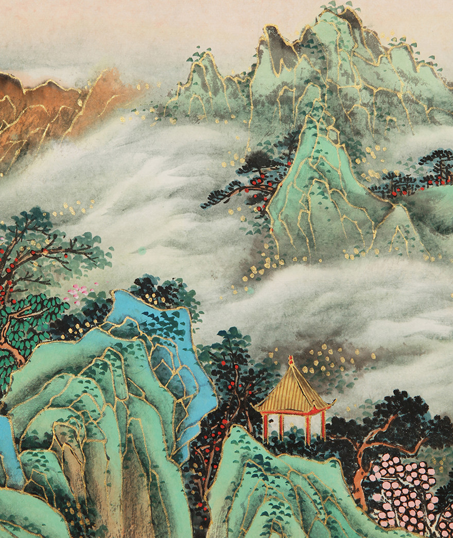 吴文清 金碧青绿山水 湿云抱群山 tb178106