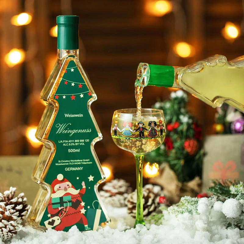 曼食慢语 德国温格纳圣诞树甜白葡萄酒雷司令琼瑶浆平安夜500ml