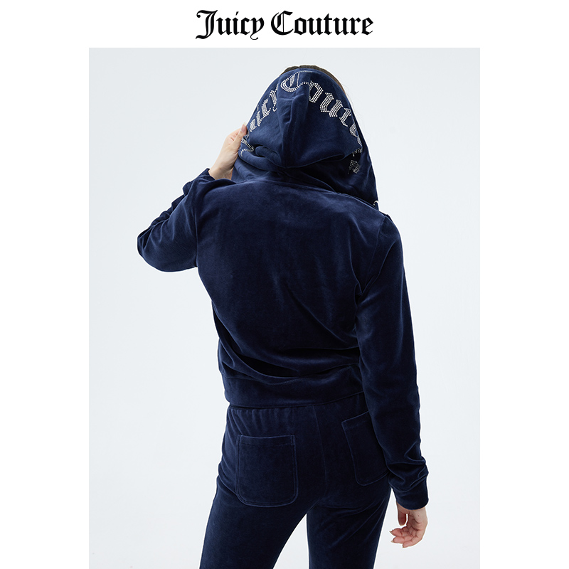 Juicy Couture橘滋外套女春季新款美式丝绒休闲重工天鹅绒上衣