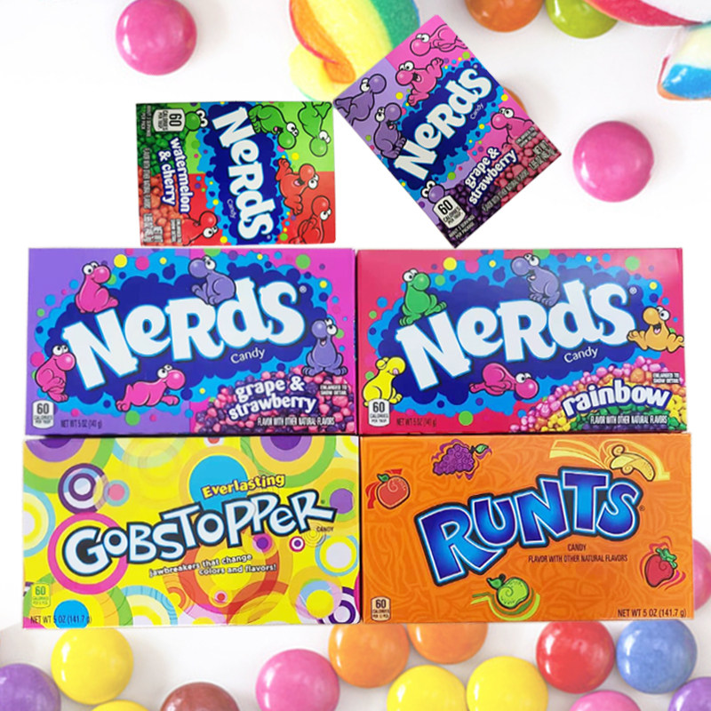 美国旺卡nerds candy歌巴斯变色变味果味糖草莓葡萄味彩虹粒粒糖