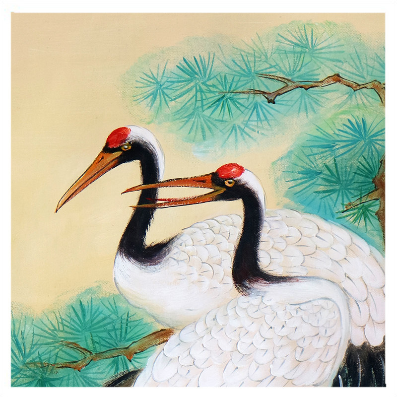 刘敏《鹤寿延年》 布面油画