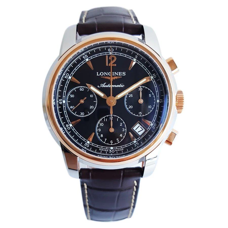 9新]longines浪琴索伊米亚18k玫瑰金钢款l2.753.5.52.0男表