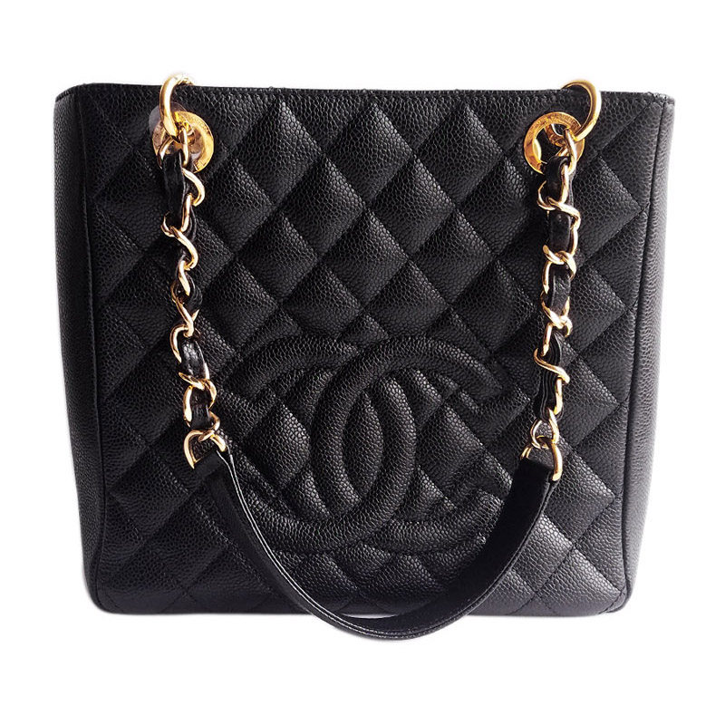 [9.5新]chanel香奈儿pst女士黑色荔枝纹金扣单肩包0081017yy01