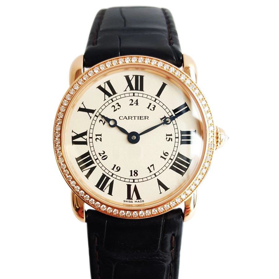 [9.8新]cartier卡地亚ronde louis 18k玫瑰金wr000351石英女表