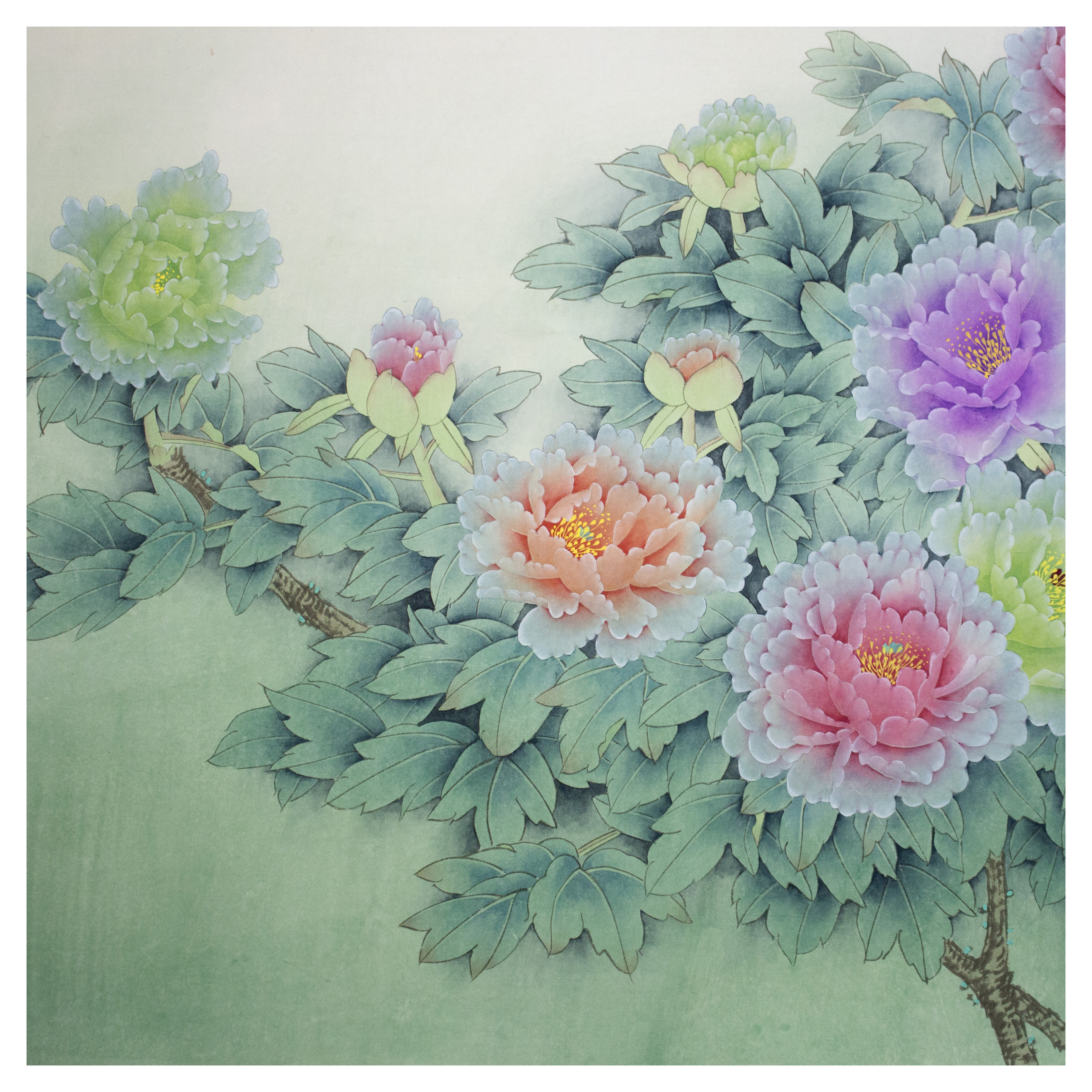 王庆升《春色满园》当代著名工笔花鸟画家