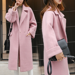 2016秋冬装新款女装韩版宽松羊毛呢外套中长款加厚毛呢子大衣外套