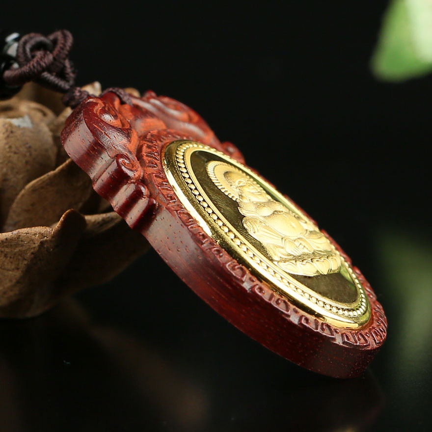 五台山 小叶紫檀 足金弥勒佛坐相 笑口常开 三塔寺佛法加持