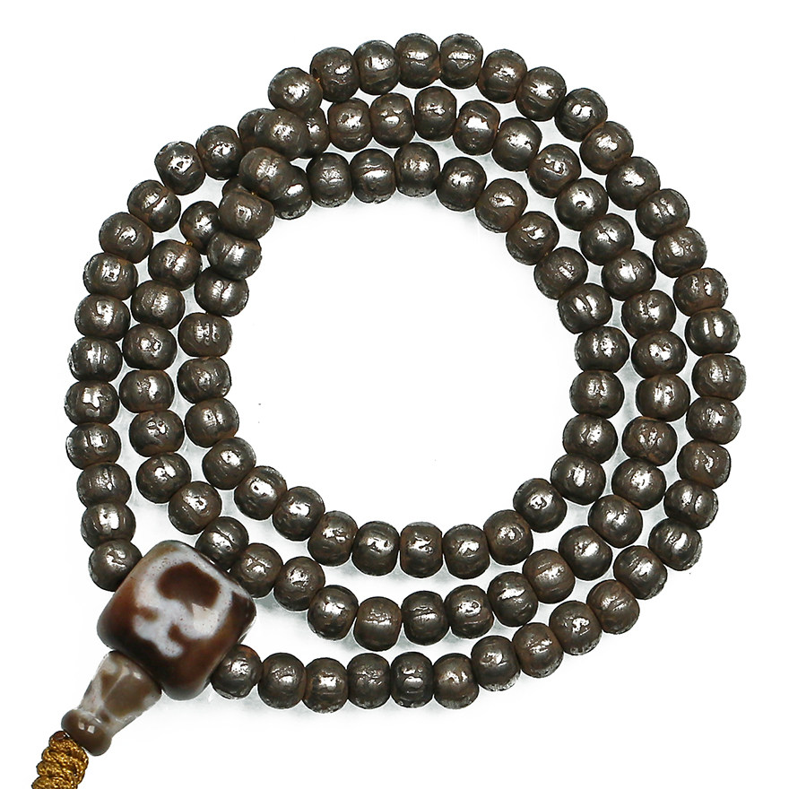 五台山 108颗天铁佛珠 念珠 朱砂玛瑙佛头 三塔寺佛法加持