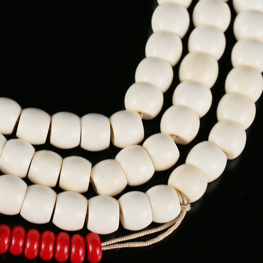 五台山赐福加持 猛犸象牙108颗藏式佛珠 念珠