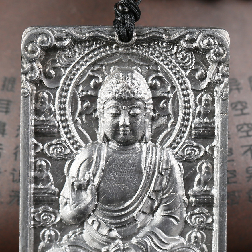 五台山赐福加持 西藏陨铁大日如来尊佛护身佛牌