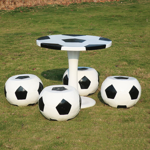 仿真足球蘑菇桌椅子座凳玻璃钢雕塑户外园林幼儿园小区装饰品摆件