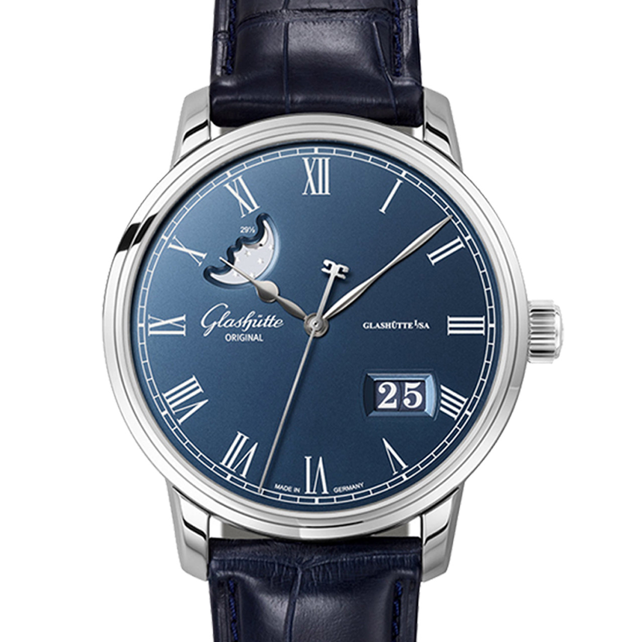 【99新未使用】无保留价 格拉苏蒂自动机械男表100-04-05-12-30