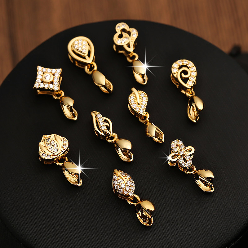 s925银吊坠扣男女项链卡扣瓜子扣头翡翠玉器银扣配件扣子水晶夹扣