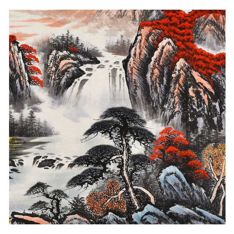 王亚校《旭日东升起宏图》当代实力山水画家