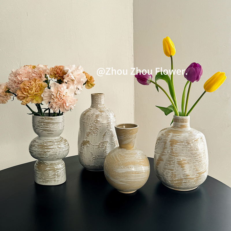 中古花瓶摆件客厅陶瓷轻奢高级感复古
