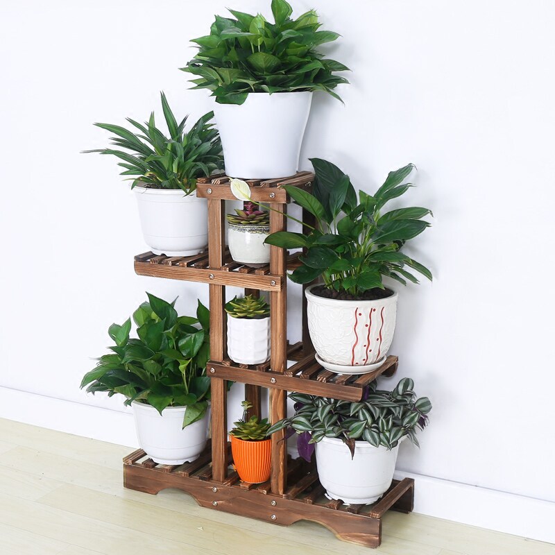 实木花架多层木制木头组装室内落地花架子客厅阳台地面木质花盆架