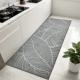 厨房地毯化纤吸水蓝色家用灰色欧美可机洗几何图案长方形垫子灰色