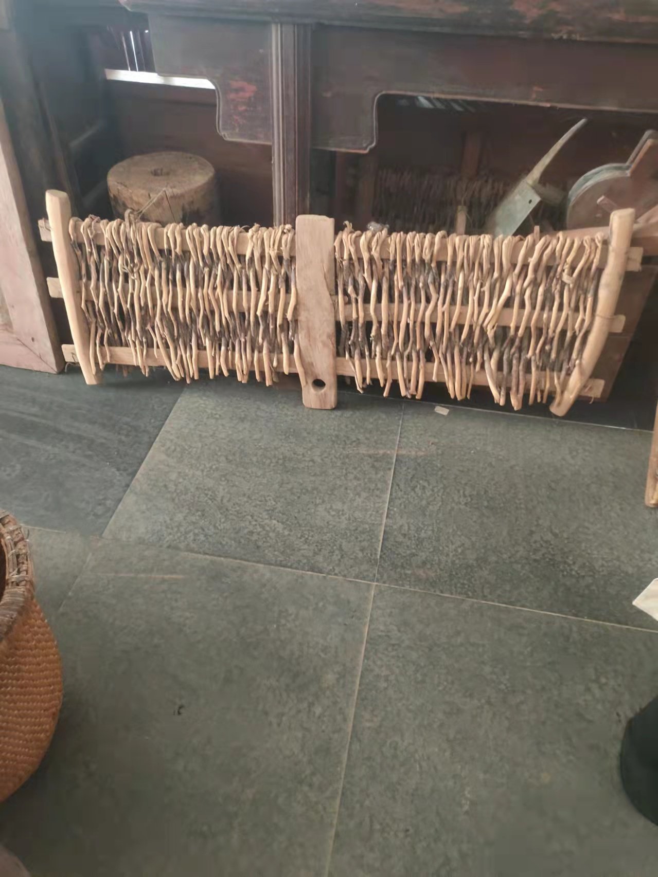 民俗老物件农村怀旧摆件老农具耢木制耢农家乐饭店民宿摆件挂件