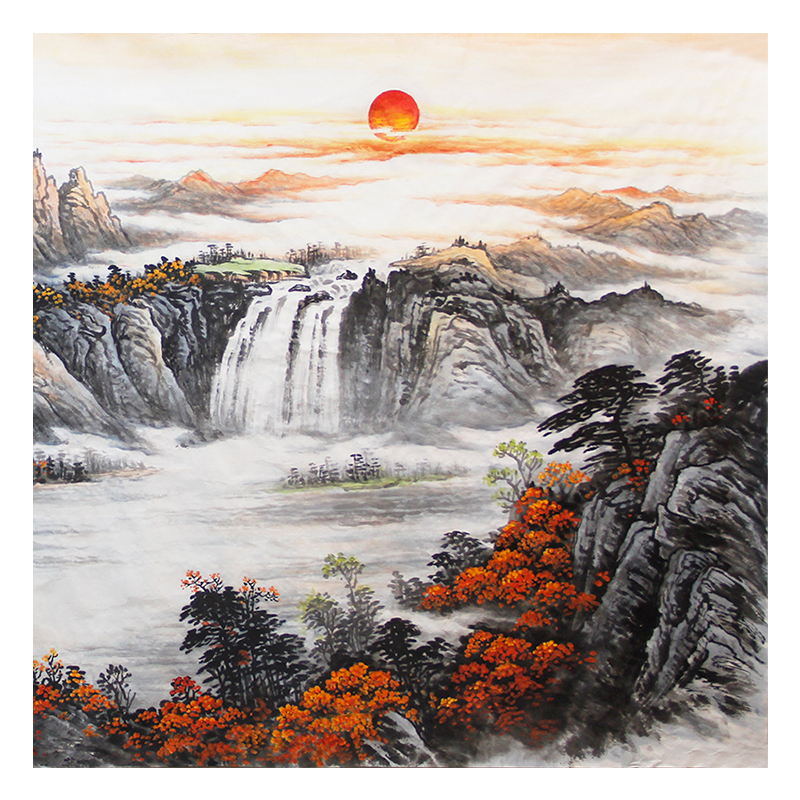 张福民《旭日祥云》带合影