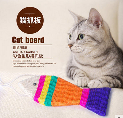 彩色鱼形猫抓板剑麻宠物猫玩具猫爪鱼加菲猫磨指甲耐挠平板鱼在类目 宠物/宠物食品及用品, 猫/狗玩具, 猫抓板中 - 来自Buy2taobao.com提供专业的淘宝代购服务