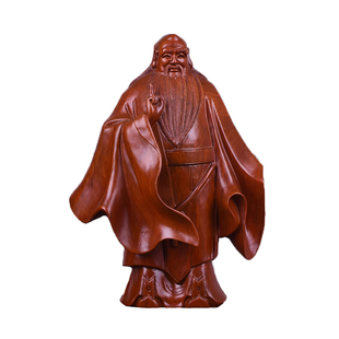 黄花梨实木雕刻老子问天像摆件圣贤道教神像家居装饰品红木工艺品