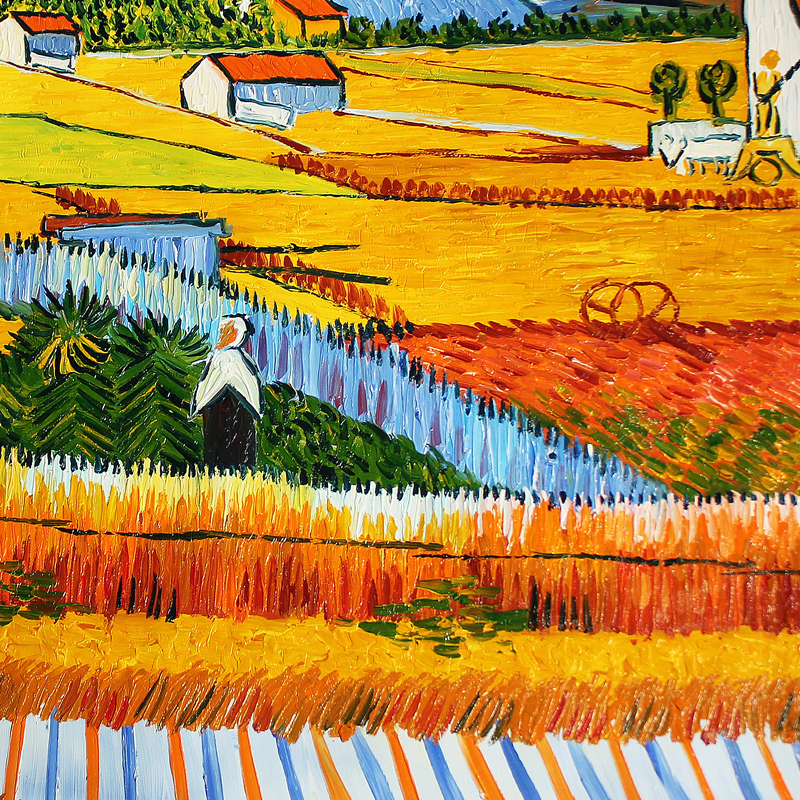 (临摹)梵高《金色麦田03》布面油画