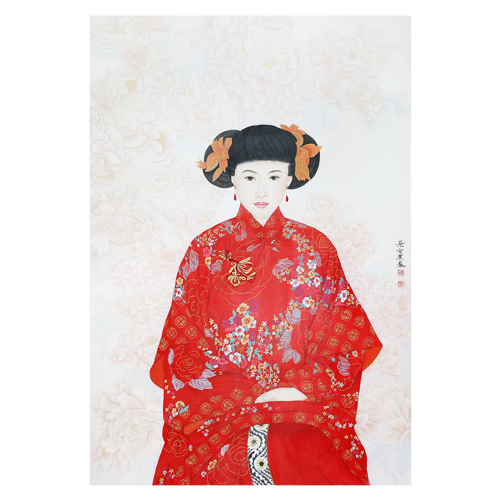 崔景哲《红衣少女》中国美术家协会会员