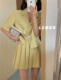 西装新款显瘦西服外套夏季韩版chic学院风短袖百褶裙两件套ins女