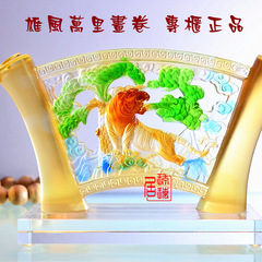 礼物摆件老虎摆设台湾古法琉璃结婚礼物水晶商务礼品雄风万里虎