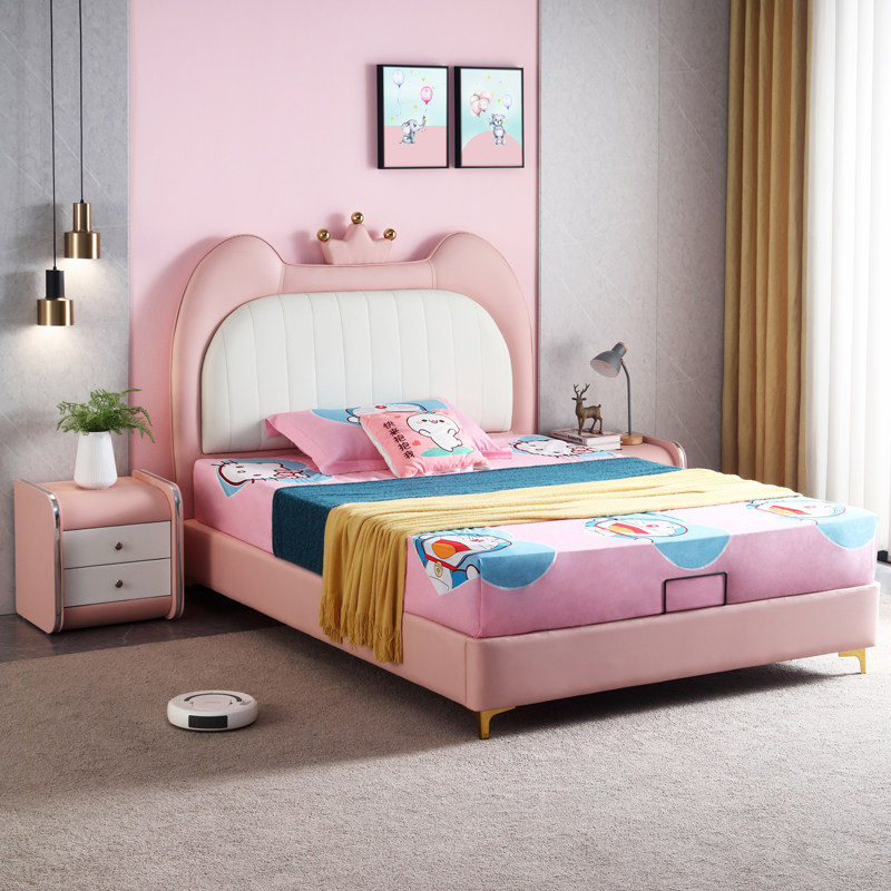 2单人床1.5米轻奢风真皮床