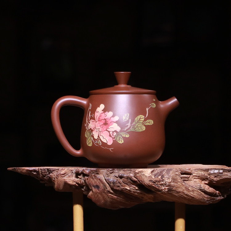 煮茶 紫砂_云南建水紫陶壶全手工茶壶非紫砂壶泡茶壶建水名家何锦作品