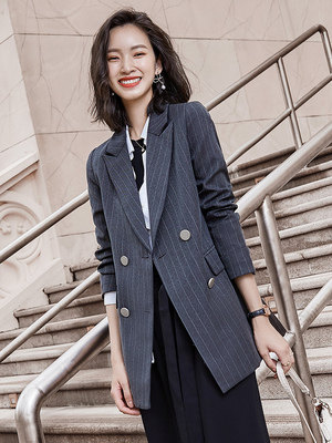 秋装小西装外套女中长款