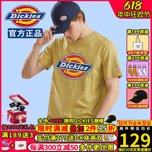 Dickies短袖T恤男24春季新品迪克斯潮牌LOGO印花休闲圆领棉短Tee