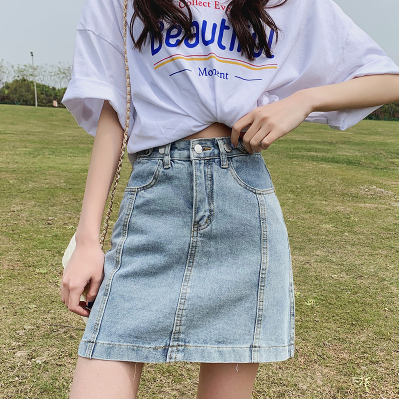 2021夏新款牛仔韩版短裙高腰显瘦a字半身裙大码胖mm包臀裙学生女在类目 女装/女士精品, 半身裙中 - 来自Buy2taobao.com提供专业的淘宝代购服务