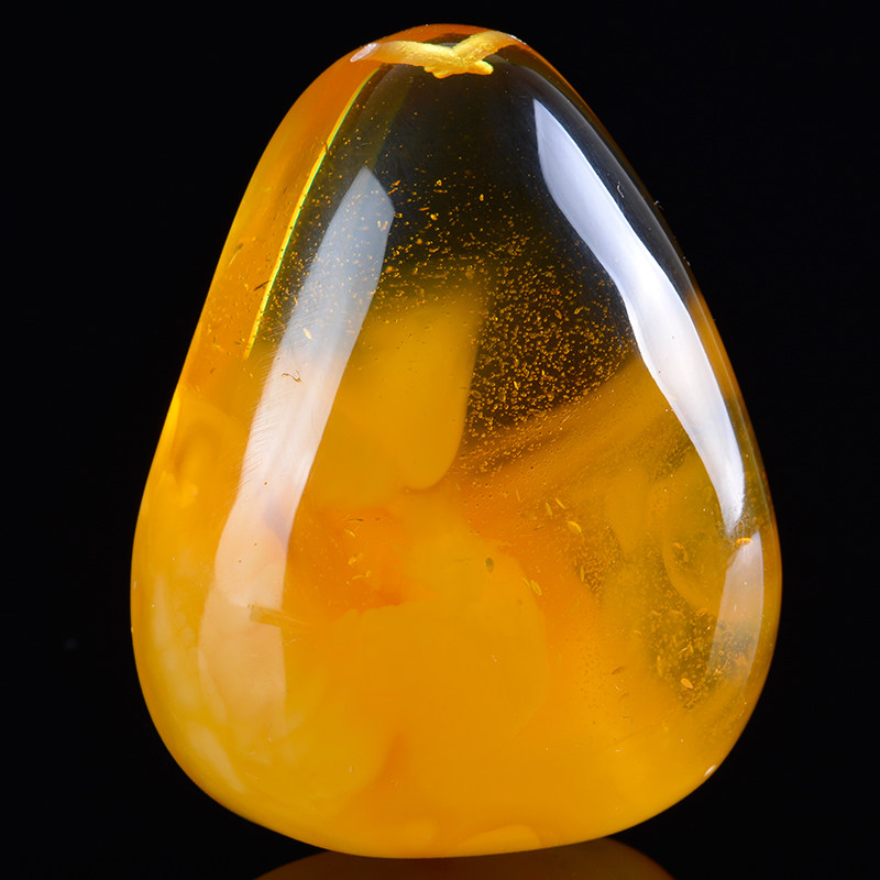 25.05克 【梦幻金沙】金绞蜜鸡油黄水滴蜜蜡有孔挂件c26574