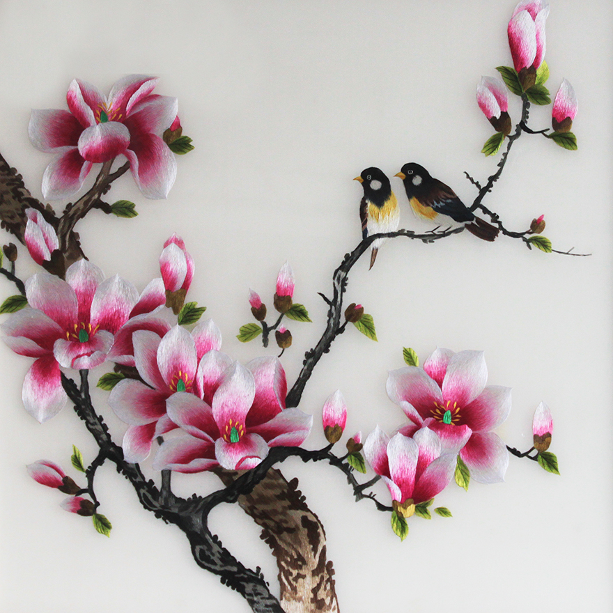 精品刺绣 《玉兰花》