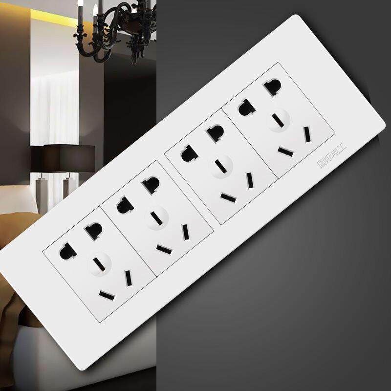 118型开关插座面板墙壁12十二孔20多孔组合家用白色四位